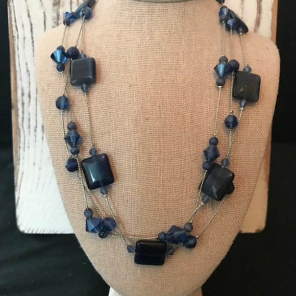 Lia Sophia - Cobalt Blue Glass Beaded Necklace - Picture 3 of 3